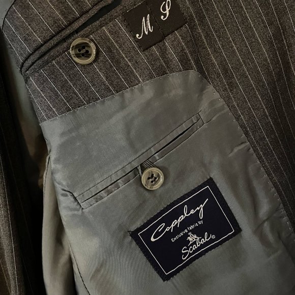 COPPLEY GREY STRIPED BOCELLI MILLER SUIT (ALTERED) - Picture 2 of 8